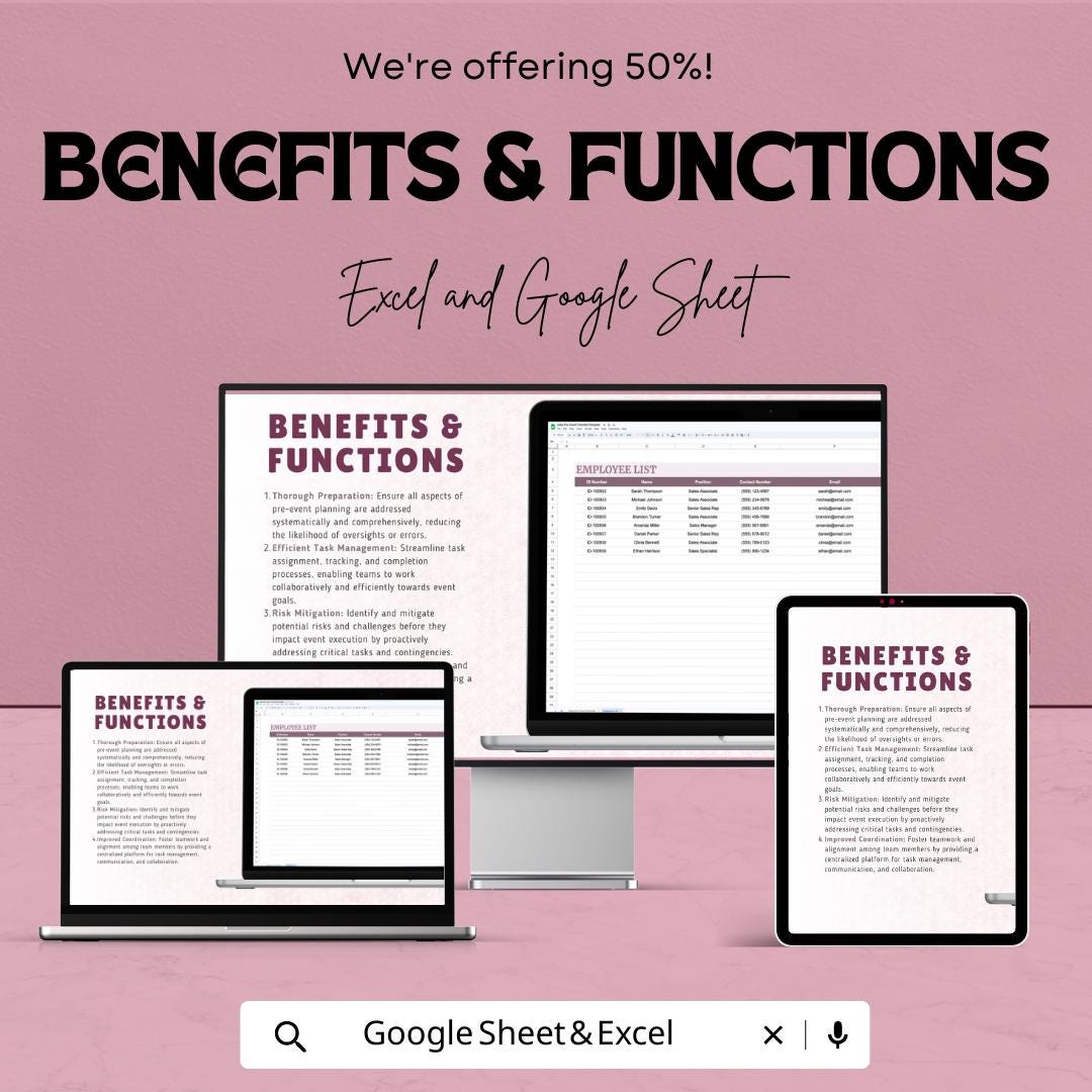 Sales Pre-Event Checklist Template, Event Planning Tracker, Sales Event Organizer, Task Management Sheet, Excel and Google Sheets