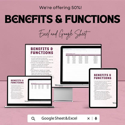 Sales Pre-Event Checklist Template, Event Planning Tracker, Sales Event Organizer, Task Management Sheet, Excel and Google Sheets