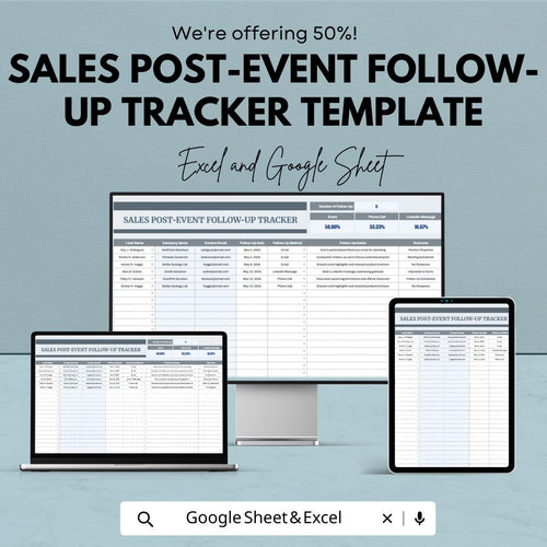 Sales Post-Event Follow-Up Tracker Template | Excel & Google Sheets Lead Management Tool | Sales Follow-Up Dashboard