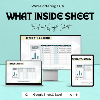 Information Security Risk Assessment Sheet - Excel and Google Sheet Template for Risk Evaluation | Cybersecurity Assessment & Mitigation