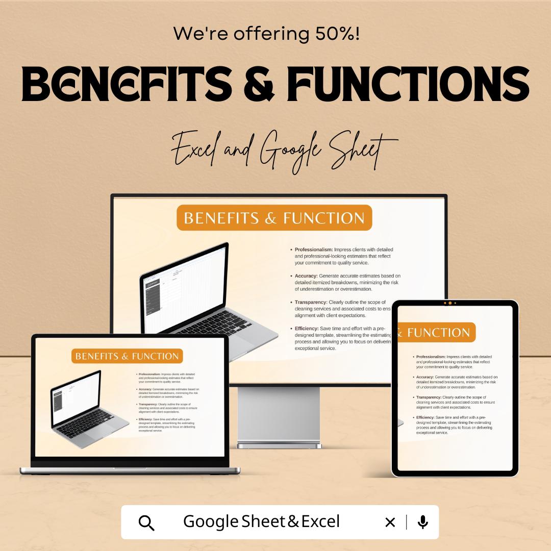 Blank Cleaning Business Estimate Sheet – Excel & Google Sheets Template for Service Estimates, Pricing, and Cost Breakdown