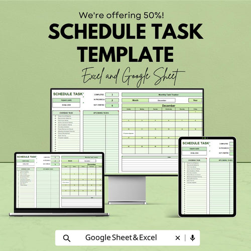 Schedule Task Template | Task Management Planner | Daily Task Tracker | Work Task Schedule Sheet | Task Organizer Template