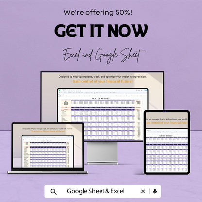 Family Budget Template | Excel & Google Sheets | Monthly Budget Planner | Household Finance Tracker | Budget Spreadsheet