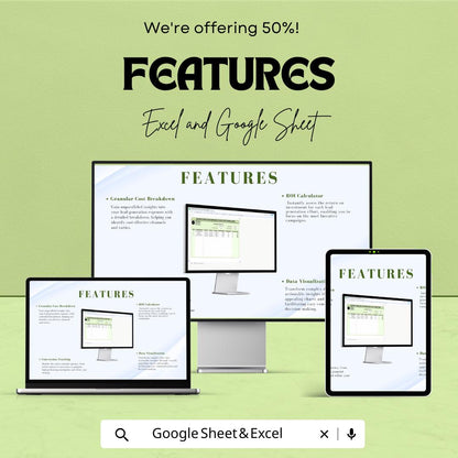 Marketing Lead Generation Cost Analyzer Template | Lead Cost Calculator | Lead Gen Budget Tracker | Marketing Cost Tracking Template
