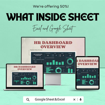 HR Dashboard Overview Sheet | Excel and Google Sheet | Employee Management, HR Metrics & Reporting Template