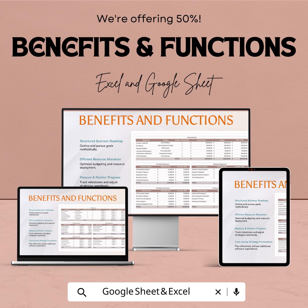 HR Budget Planning Template | Excel & Google Sheets | 50% Off | Workforce Budget Tracker