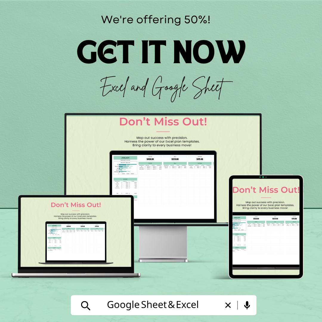 Budget Plan Template | Monthly Budget Spreadsheet | Expense Tracker | Financial Planner | Excel & Google Sheets | Money Management Sheet