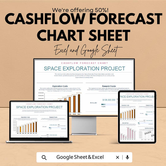 Cashflow Forecast Sheet for Businesses | Dynamic Financial Planning Tool in Excel & Google Sheets | Cash Flow Tracker