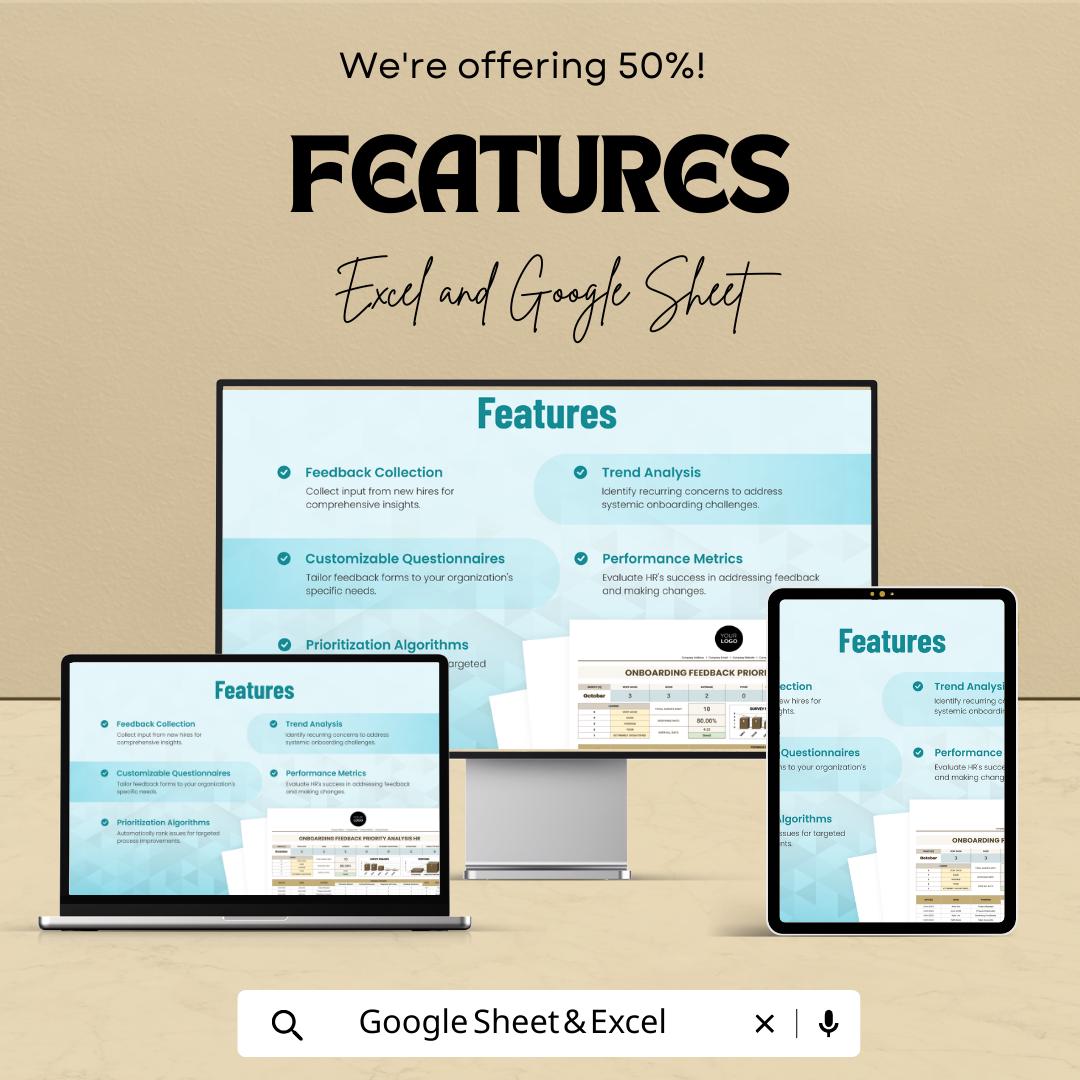 Onboarding Feedback Priority Analysis HR Template |  HR Dashboard | Employee Onboarding Feedback Tracker | HR Analytics Tool