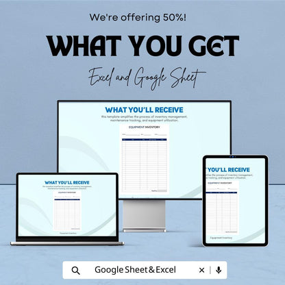 Equipment Inventory Template | Asset Tracking Spreadsheet | Excel & Google Sheets Inventory Log | Small Business Equipment Tracker