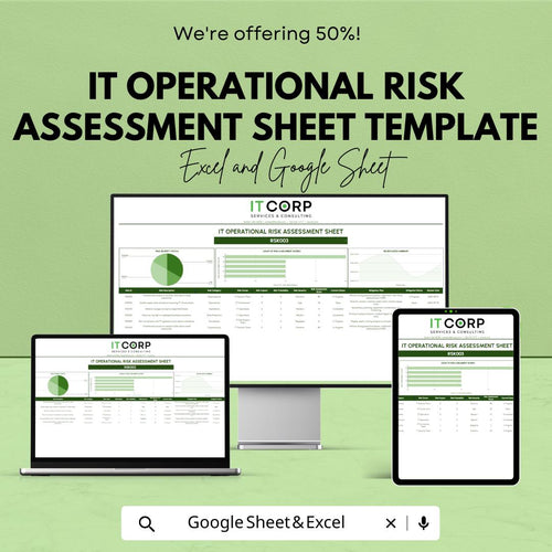 IT Operational Risk Assessment Sheet Template | IT Risk Management Tool | Excel & Google Sheets Risk Register | Operational Risk Analysis