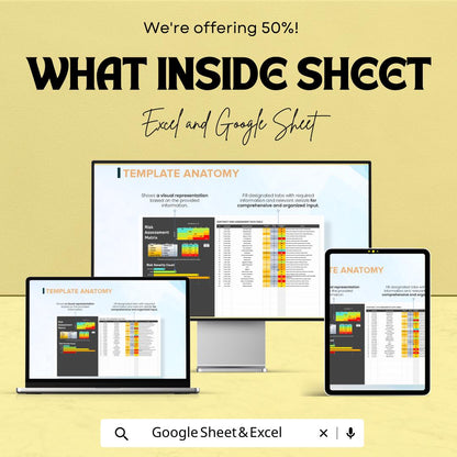 Legal Contract Risk Assessment Matrix Template | Contract Risk Analysis Tool | Risk Assessment Matrix | Excel & Google Sheets
