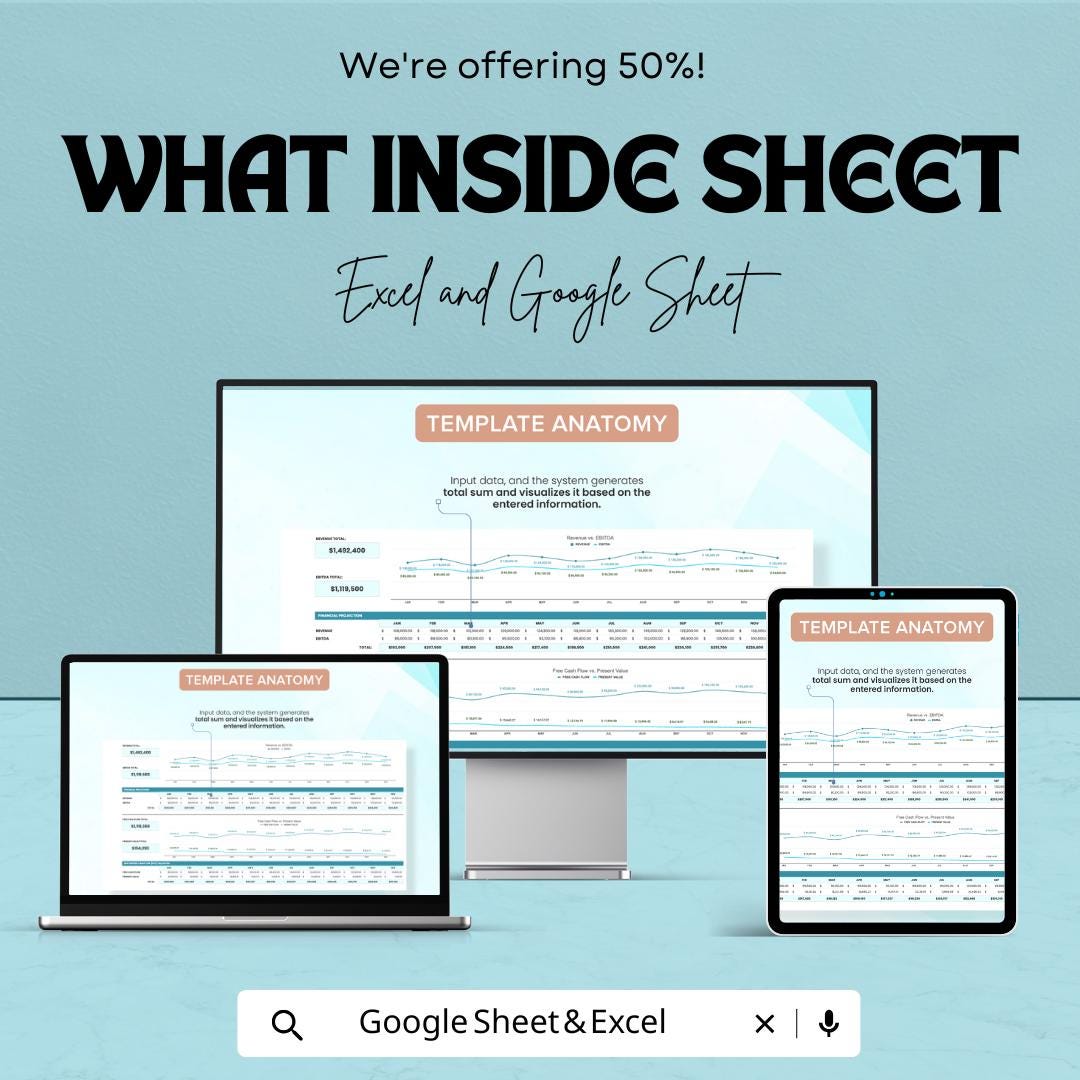 Startup Valuation Model Template | Excel & Google Sheets Financial Model | Business Valuation Spreadsheet