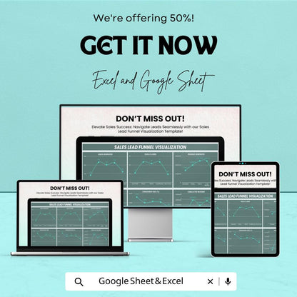 Sales Lead Funnel Visualization Template | Excel & Google Sheets | Sales Pipeline Tracker | Lead Management Dashboard | CRM Funnel Chart