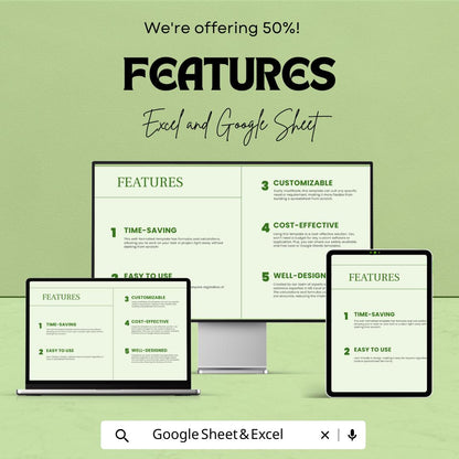 Yearly Planning Calendar Template | Excel and Google Sheet | Customizable Yearly Planner for Effective Goal Setting & Task Tracking