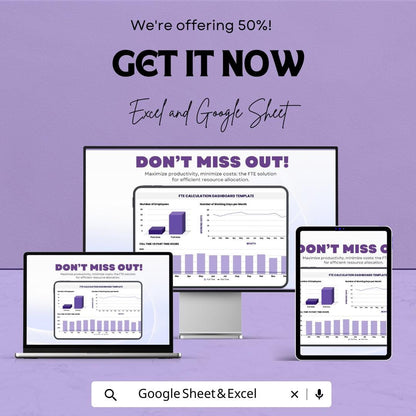 FTE Calculation Dashboard - Google Sheet Template | Employee Resource Planning | FTE Calculation Tool | Full-Time and Part-Time Analysis