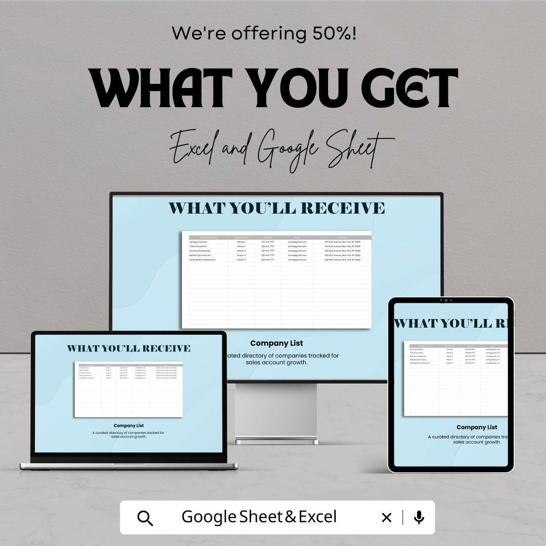 Sales Account Growth Tracker Template | Business Sales Analysis Spreadsheet | Revenue Growth Report | Digital Download