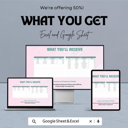 Monthly Expense Workbook Sheet – Excel & Google Sheets – Budget Planner for Tracking Expenses and Income – Personal Finance Spreadsheet