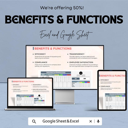 Startup Annual Leave Management System Template | Excel & Google Sheets | Employee Leave Tracker | HR Leave Planner | Digital Download