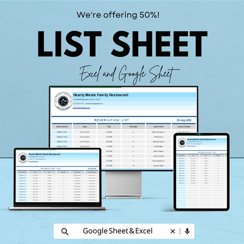 List Template - Excel and Google Sheets | Customizable Checklist & Data Organizer