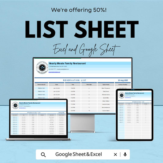 List Template - Excel and Google Sheets | Customizable Checklist & Data Organizer