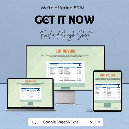 Accounting Balance Sheet Template | Financial Statement Template | Business Accounting Spreadsheet | Assets and Liabilities Report