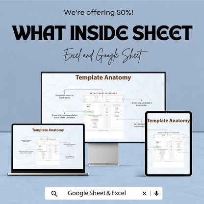 Recruitment Scorecard Template | Hiring Evaluation Scorecard | Candidate Assessment Spreadsheet |  Interview Rating Sheet