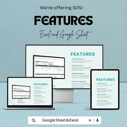 Startup Budget Sheet | Excel & Google Sheets | Startup Financial Planner | Business Budget Template | Small Business Finance Spreadsheet