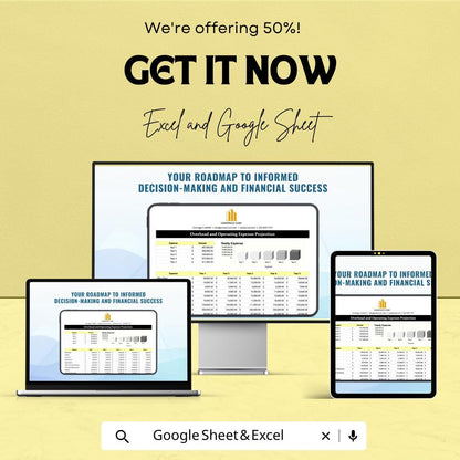 Overhead and Operating Expense Projection Sheet - Google Sheets Template for Budget Planning, Financial Forecasting, Expense Management