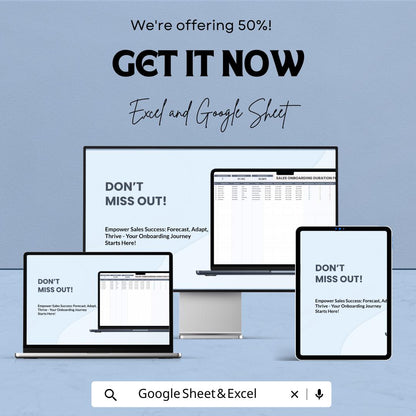 Sales Onboarding Duration Forecast Template | Excel & Google Sheets | Employee Onboarding Timeline Tracker | Sales Training Forecast Tool