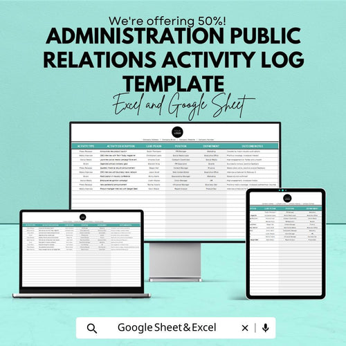 Administration Public Relations Activity Log Template | Employee Management & Reporting | Public Relations Log Template