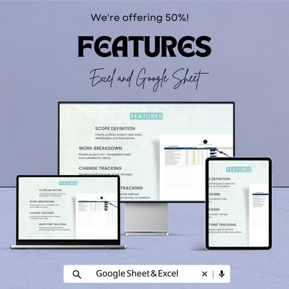 Operations Project Scope Management Template | Scope Planning Tracker | Excel & Google Sheets