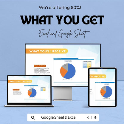 Triple Pie Chart Template | Editable Data Visualization Dashboard | Statistical Comparison Chart | Business Analytics Template