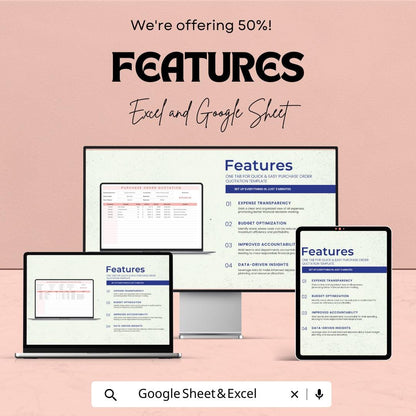 Purchase Order Quotation Sheet | Excel & Google Sheets | Editable PO Template | Procurement Tracker | Printable Business Form