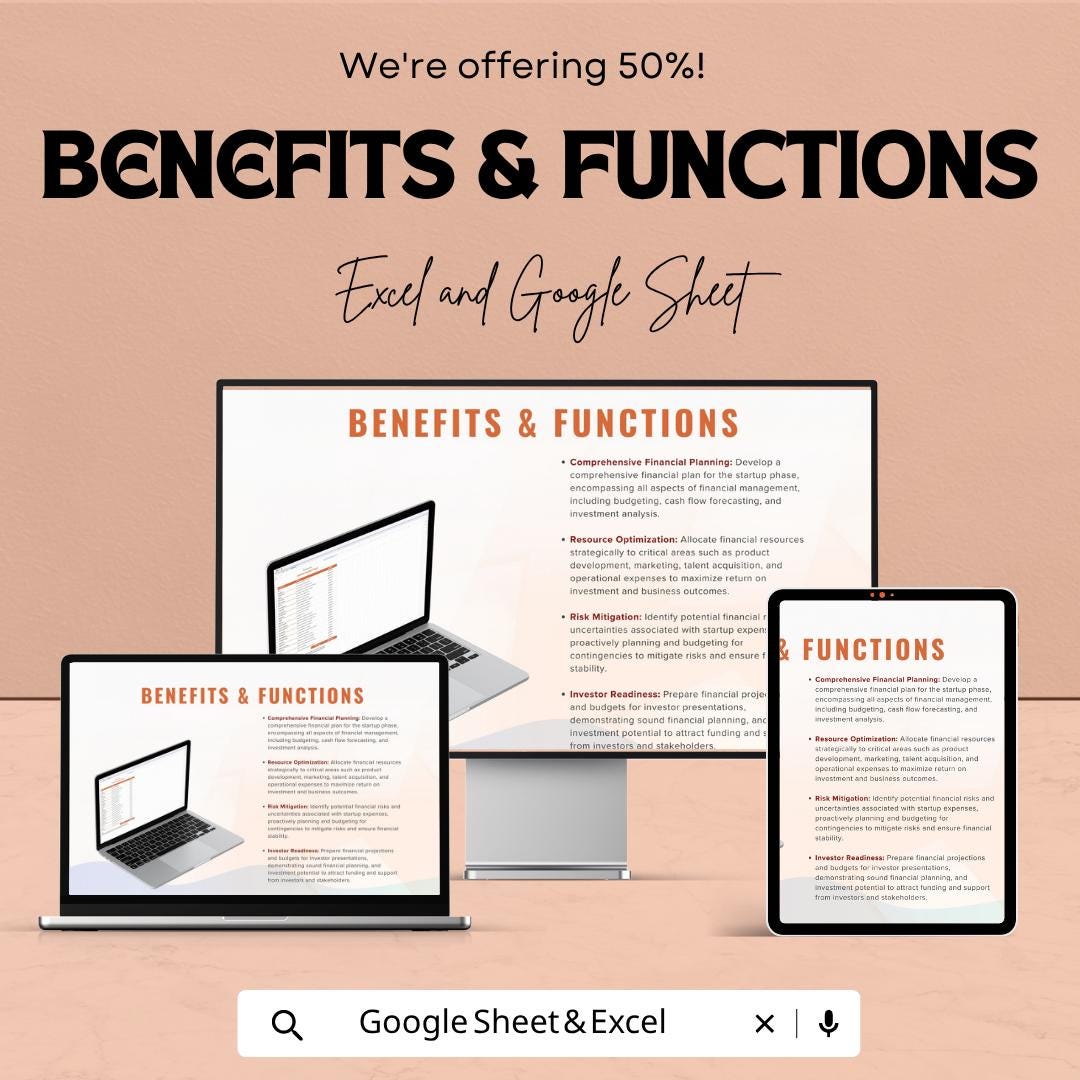 Startup Budget Plan Template | Business Budget Spreadsheet | Startup Financial Planning Sheet | Excel & Google Sheets | Expense Tracker