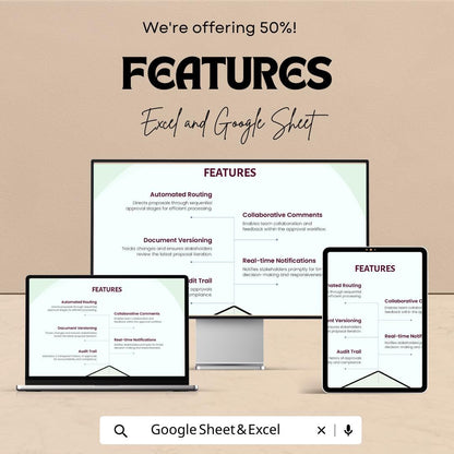 Sales Proposal Approval Workflow Template Excel & Google Sheets | Proposal Tracking Spreadsheet | Sales Approval Process Manager