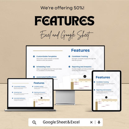 Interview Schedule Planner HR Template | Excel & Google Sheets Hiring Calendar | Interview Tracker Spreadsheet | HR Recruitment Dashboard