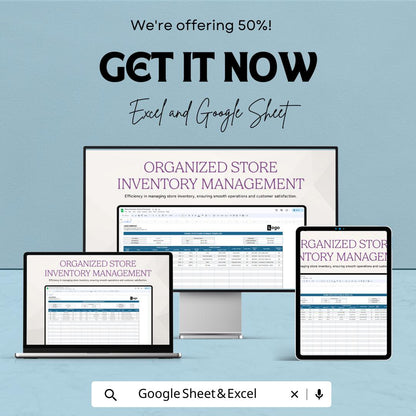 Store Inventory Format Template | Retail Stock Management Spreadsheet | Excel & Google Sheets Inventory Tracker | Small Business Stock Log