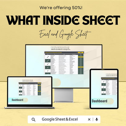 Yearly Preventive Maintenance Schedule | Excel & Google Sheets Template | Equipment Maintenance Log | Printable Planner