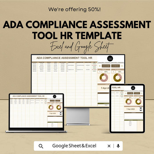 ADA Compliance Assessment Tool HR Template | Ada Checklist Spreadsheet | HR Compliance Tracker | Workplace Accessibility Audit