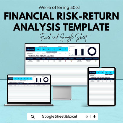 Financial Risk Return Analysis Template | Investment Tracker Spreadsheet | Portfolio Risk Assessment | ROI Analysis Tool