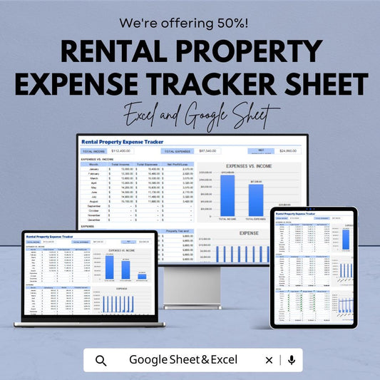 Rental Property Expense Tracker Sheet – Excel and Google Sheet Template to Track Income & Expenses
