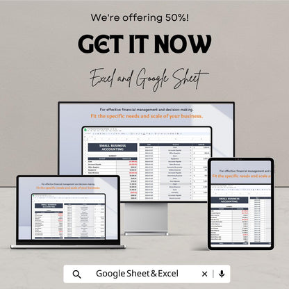 Small Business Accounting Template | Income Expense Tracker | Small Business Finance Spreadsheet