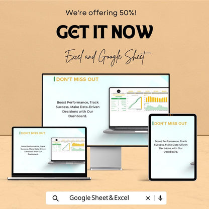 Startup Performance Metrics Dashboard Template | Business Performance Tracker | Startup Financial Metrics Spreadsheet