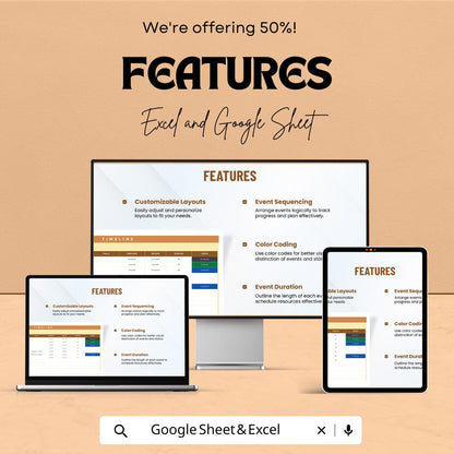 Timeline Template | Project Schedule Excel and Google Sheet | Editable Planner | Task & Milestone Tracker | Project Management Tool