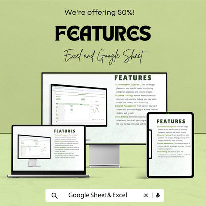 Yearly Budget Planner Template Excel Google Sheets | Annual Budget Spreadsheet | Personal Finance Tracker | Household Budget Planner |