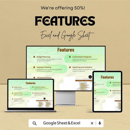 Training Budget Forecast & Actuals HR Template | Excel and Google Sheets | HR Finance Tracker | Expense Planner | Employee Training Budget