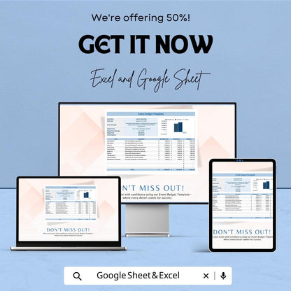 Event Budget Template | Event Planning Budget Planner | Wedding Budget Spreadsheet | Party Expense Tracker | Editable Template