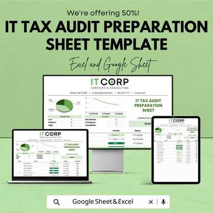 IT Tax Audit Preparation Template | Tax Audit Checklist Spreadsheet | Audit Tracker | Compliance Sheet | Audit Planning Tool