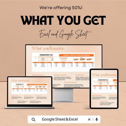 Transport and Logistics Tax Deductions Worksheet Template | Trucking Tax Tracker | Logistics Finance Spreadsheet | Tax Deduction Tracker